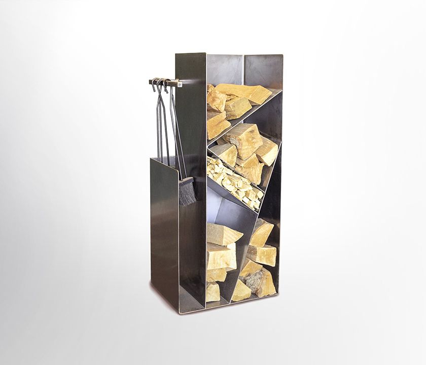 Escamétal - Mobilier sur mesure - Range bûches Néron
