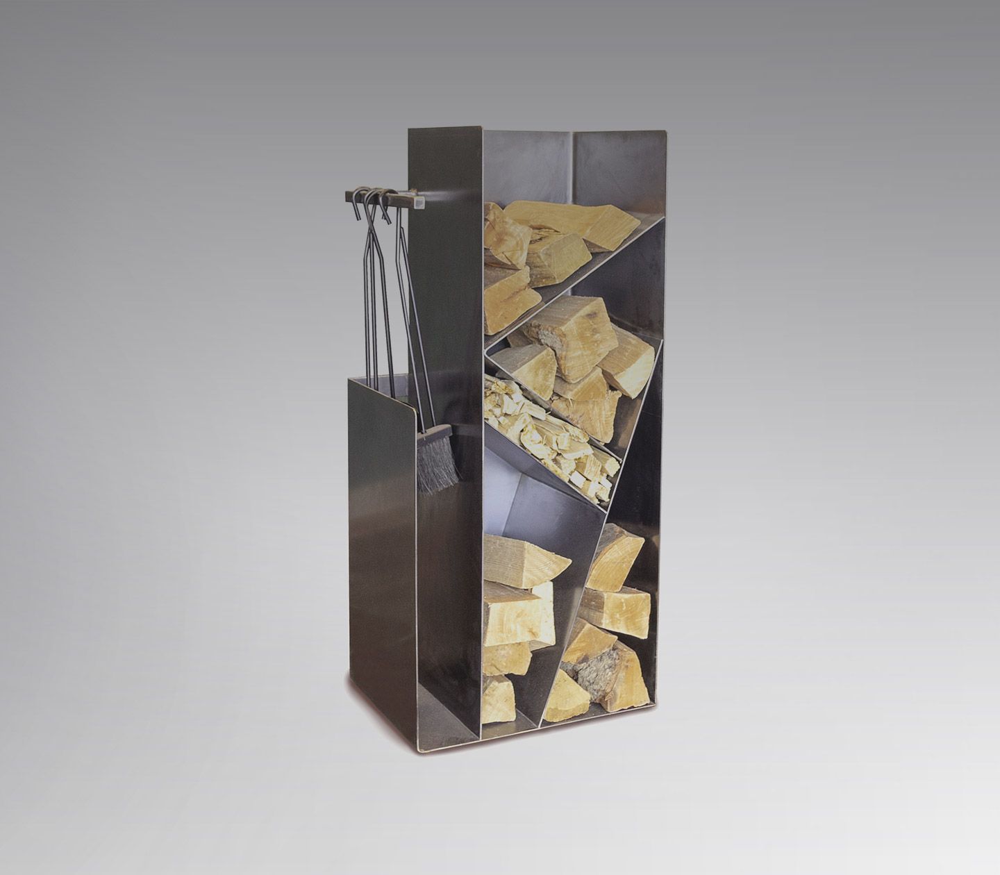 Escamétal - Mobilier sur mesure - Range bûches Néron