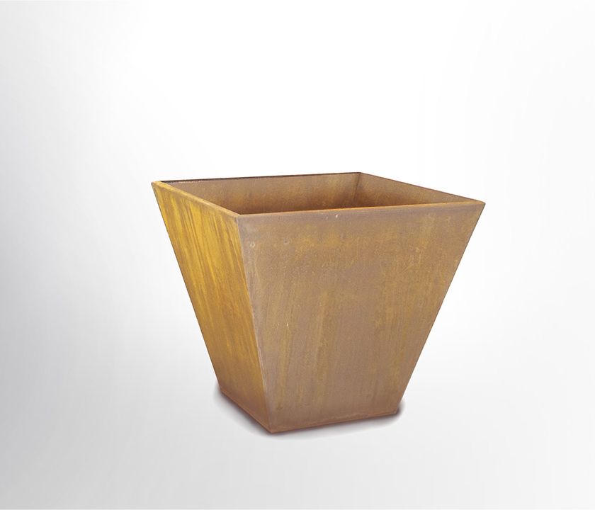 Escamétal - Accessoires et décorations - Pot en acier Corten de forme pyramidale
