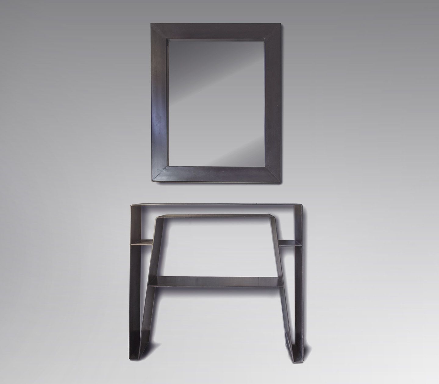 Escamétal - Mobilier sur mesure - Console Othon avec mirroir