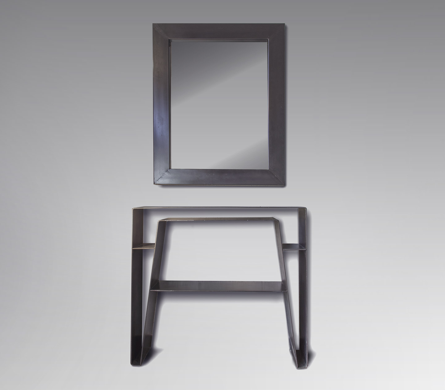 Escamétal - Mobilier sur mesure - Console Othon avec mirroir