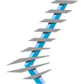 Escalier &agrave; limon central - Forme 1/4 tournant